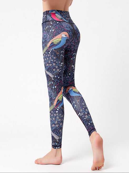 Printed High Waist Active Leggings - Odaingerous